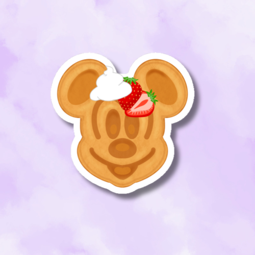 Mickey Mouse Waffle with Strawberries